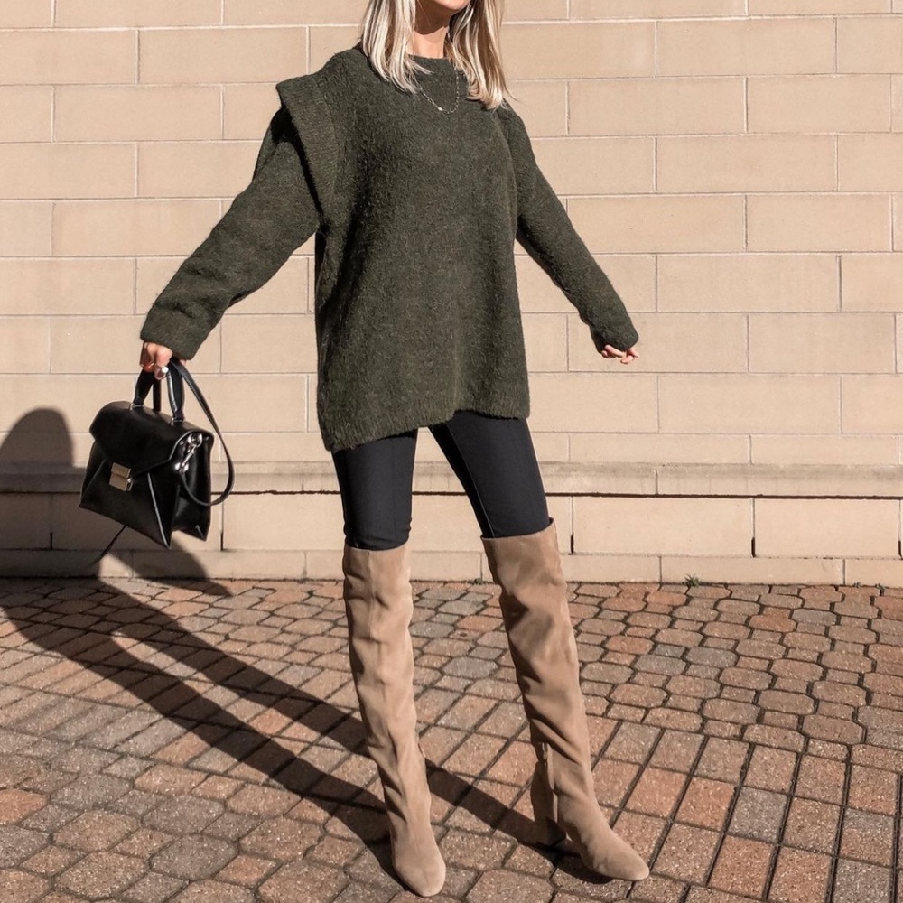ZARA oversized green sweater